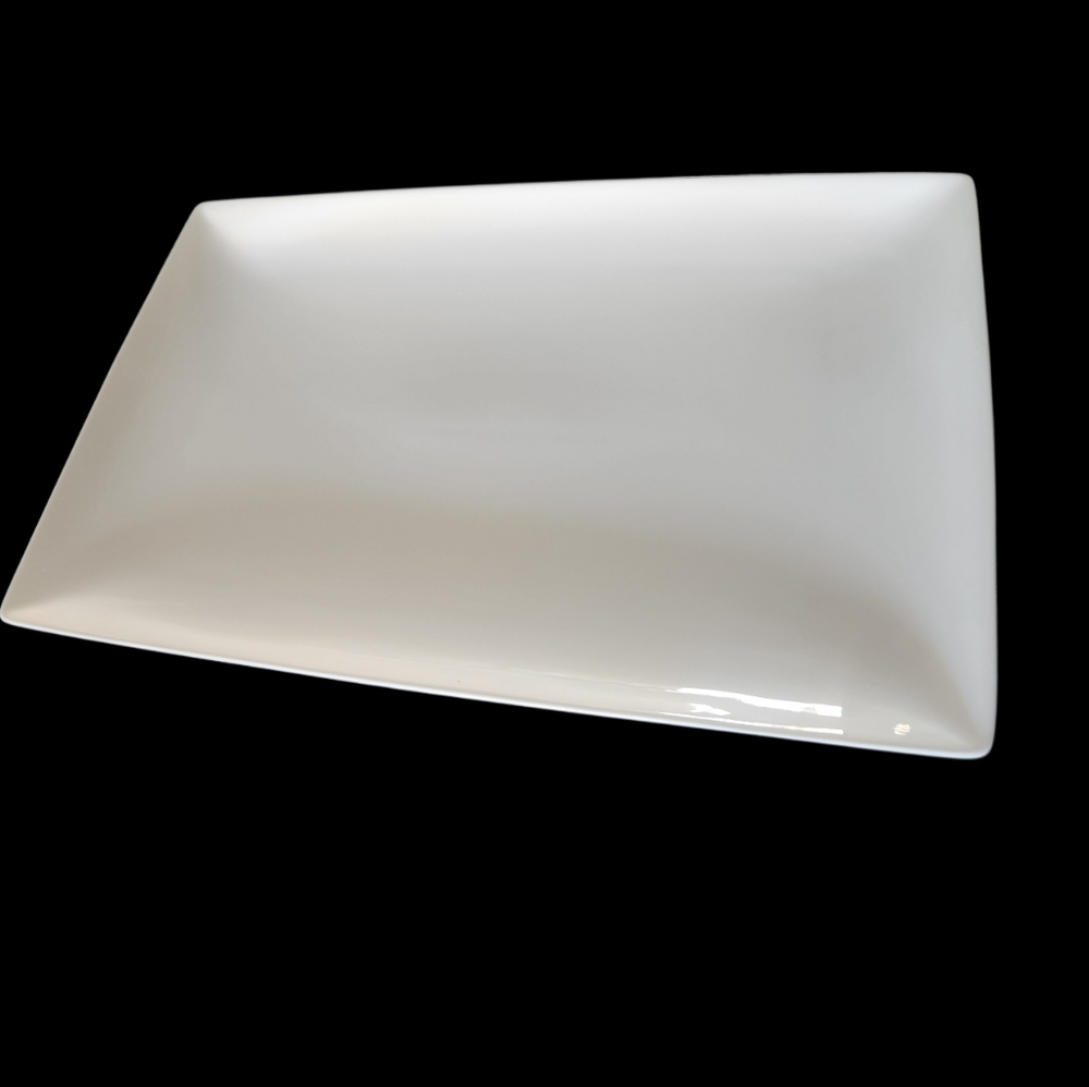 White Ceramic Rectangular Serving Platter Oven Safe